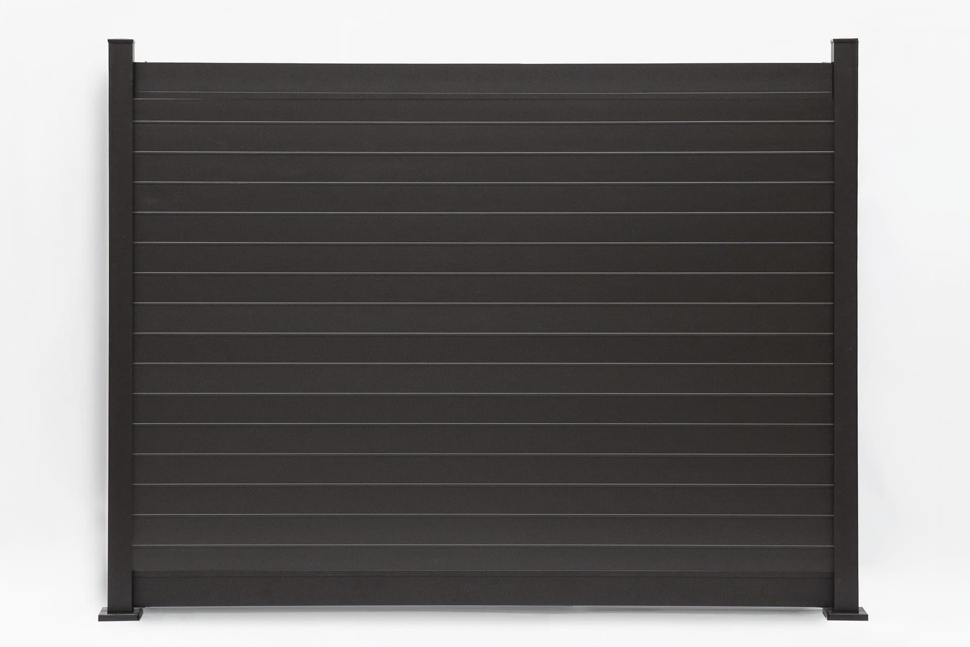 Panneau de clôture en aluminium Privacy Plus horizontal en brun gris (PL-0598), dimensions de 8 pi de large x 6 pi de haut