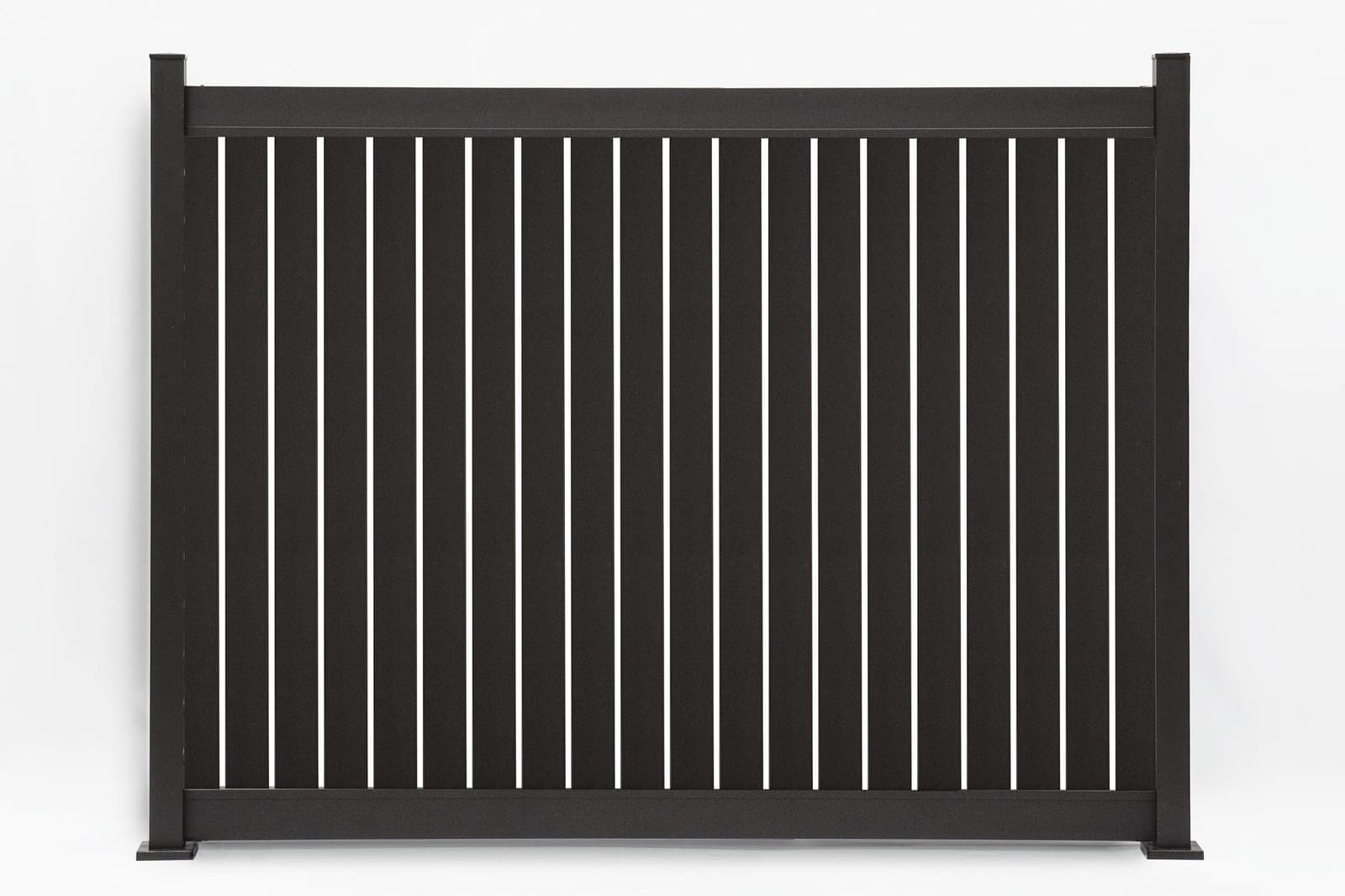Panneau de clôture en aluminium Semi-Privacy vertical Brun gris (PL-0598), format de 8 pi de largeur x 6 pi de hauteur