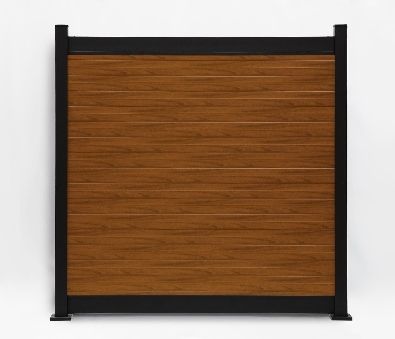 Panneau de clôture en aluminium Privacy horizontal Noyer (WU-0112), vue arrière