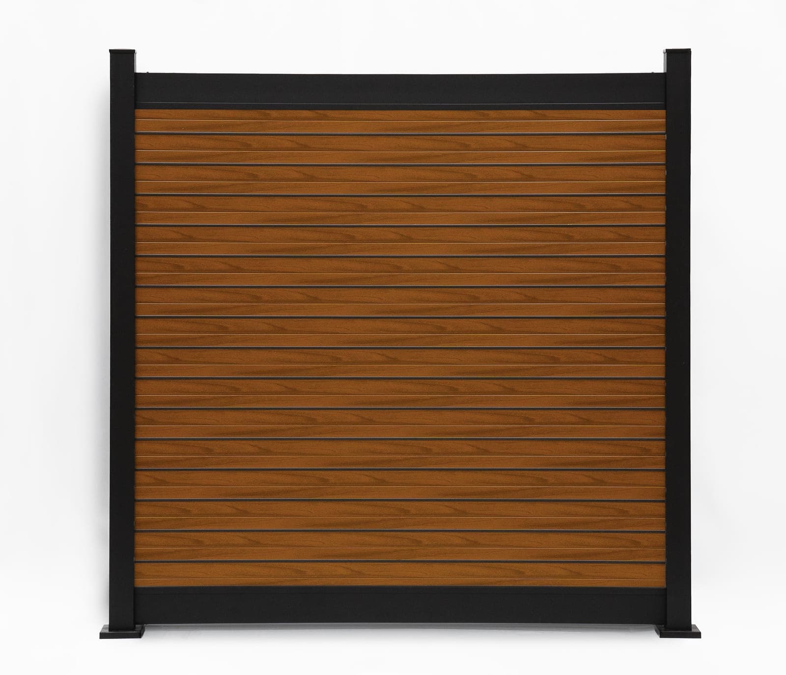 Panneau de clôture en aluminium Privacy Plus horizontal en noyer (WU-0112), vue arrière