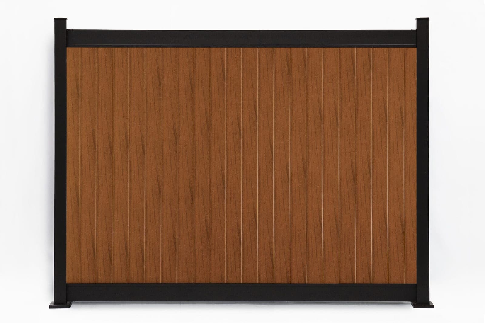 Panneau de clôture en aluminium Privacy vertical Noyer (WU-0112), format de 8 pi de largeur x 6 pi de hauteur