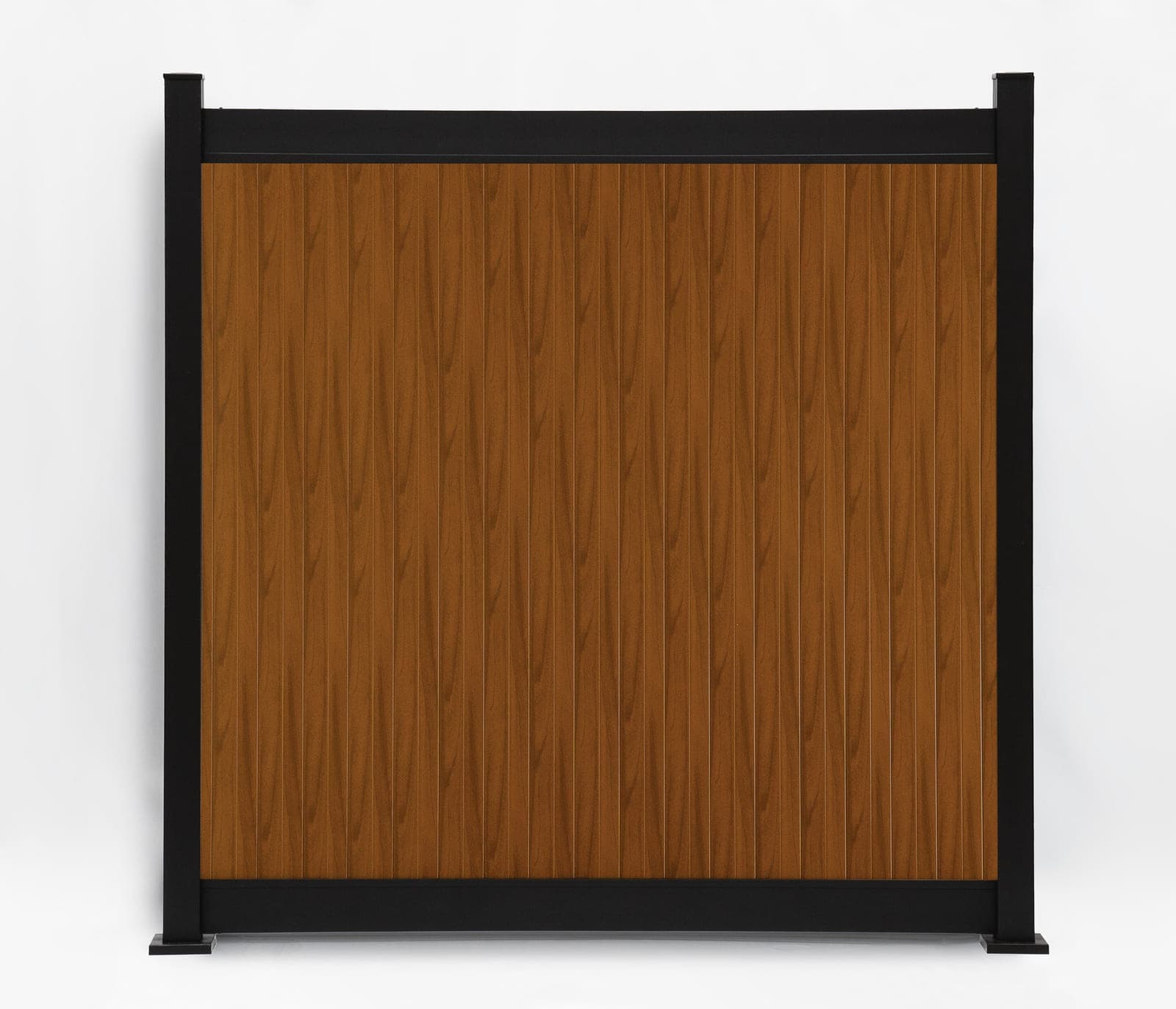 Panneau de clôture en aluminium Privacy vertical Noyer (WU-0112), vue arrière