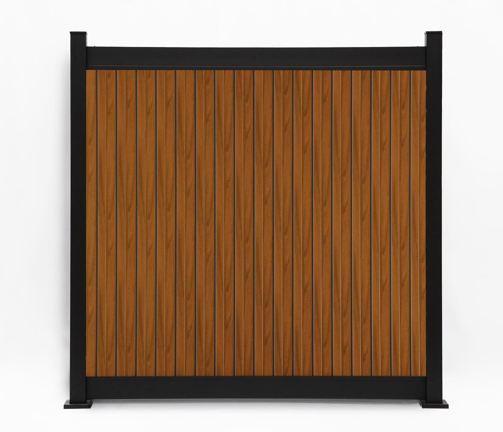 Panneau de clôture en aluminium Privacy Plus vertical en noyer (WU-0112), vue arrière