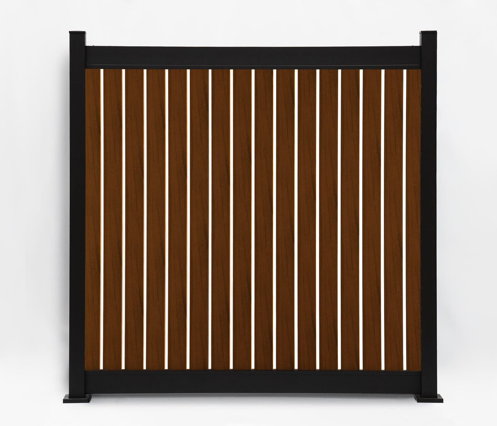 Panneau de clôture en aluminium Semi-Privacy vertical Noyer (WU-0112)