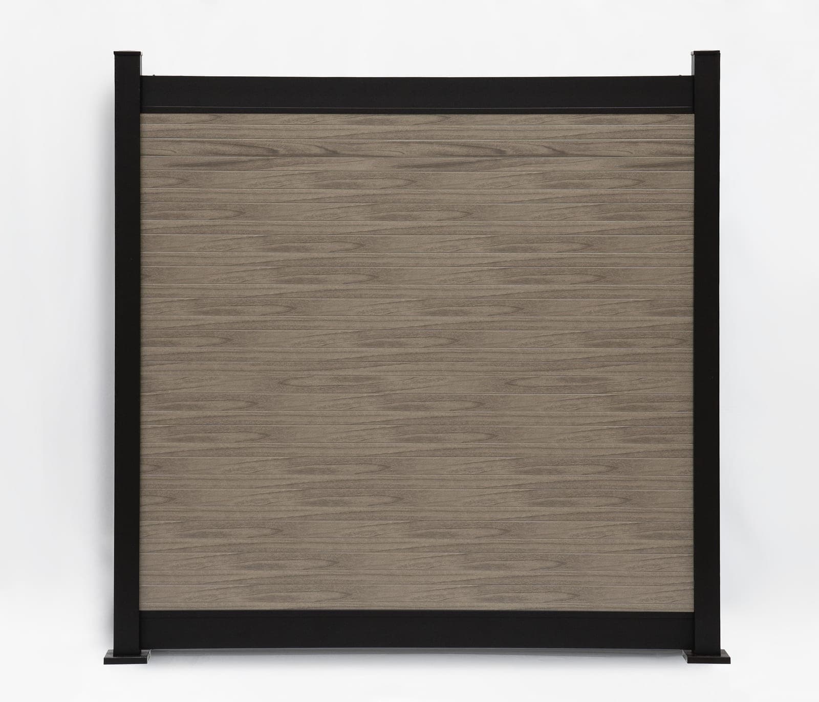 Panneau de clôture en aluminium Privacy horizontal Noyer gris (WU-0201), vue arrière