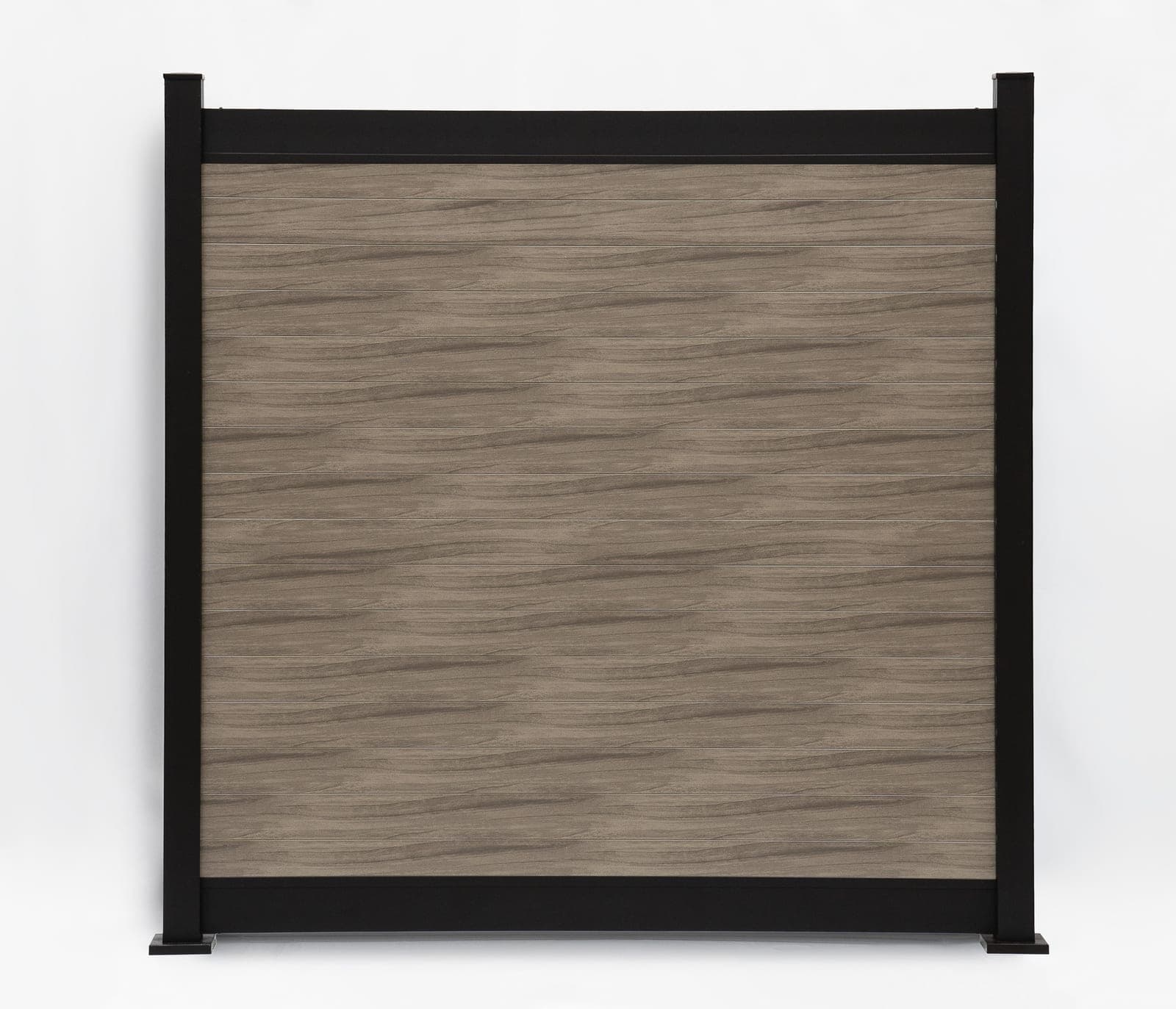 Panneau de clôture en aluminium Privacy horizontal Noyer gris (WU-0201)