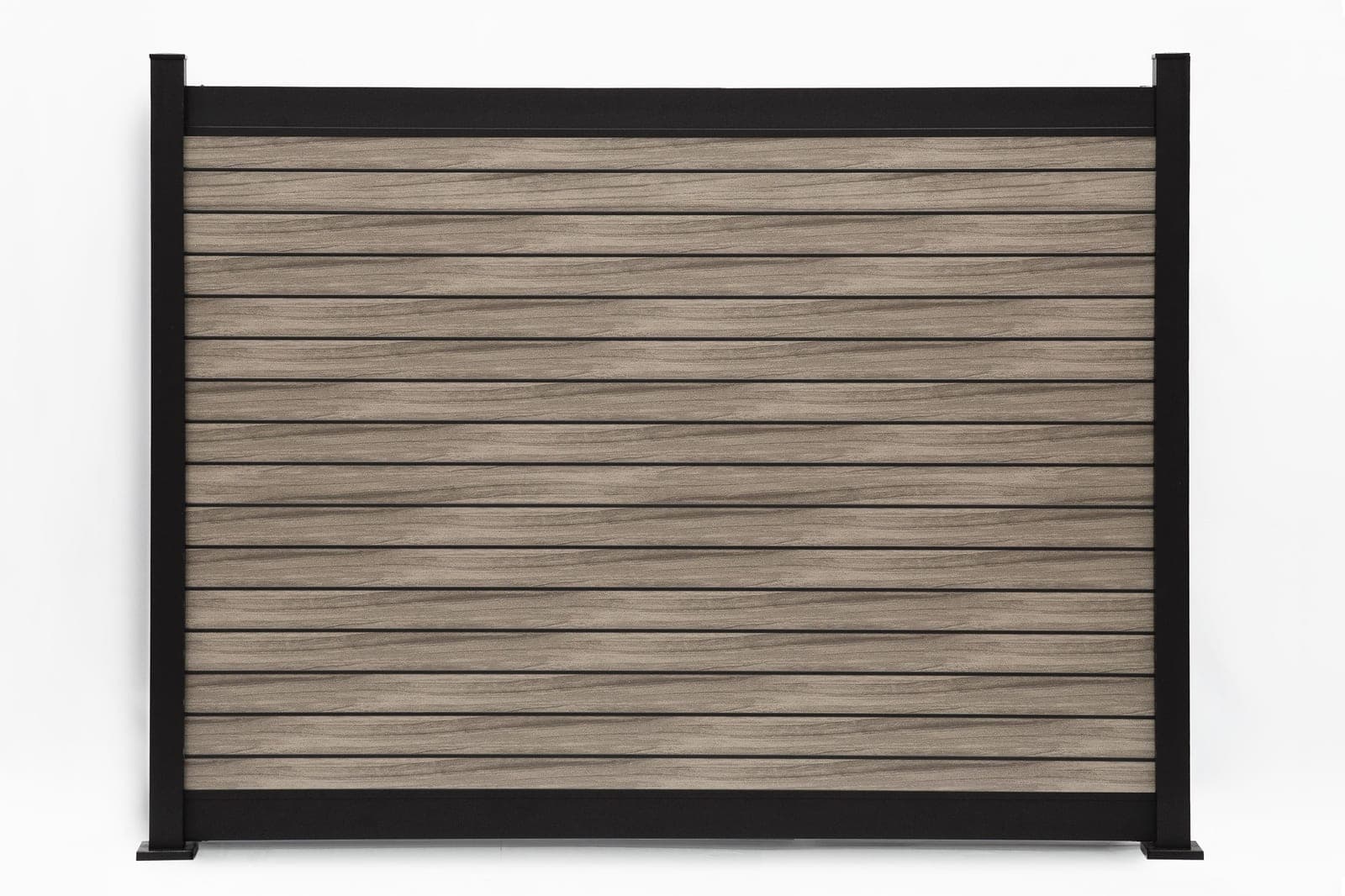 Panneau de clôture en aluminium Privacy Plus horizontal en noyer gris (WU-0201), dimensions de 8 pi de large x 6 pi de haut