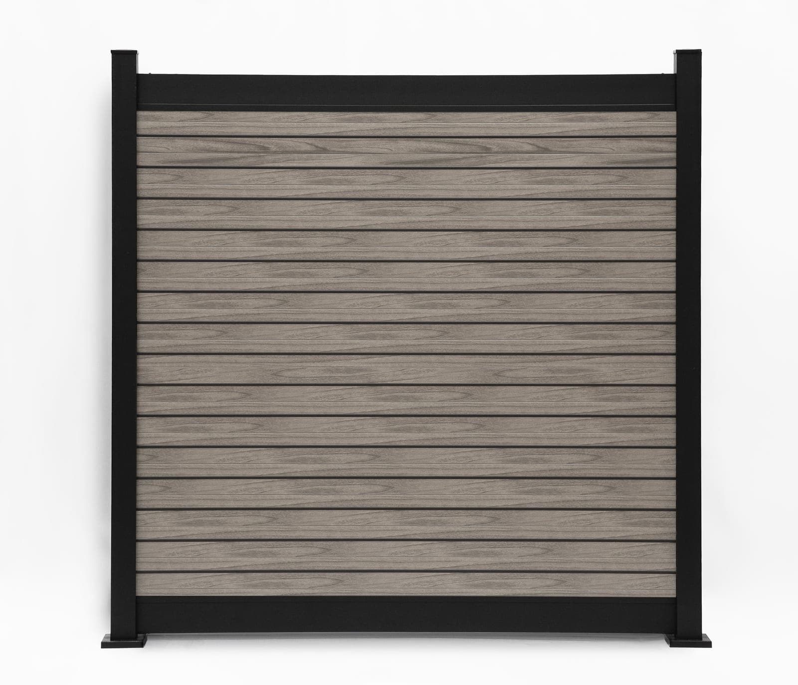 Panneau de clôture en aluminium Privacy Plus horizontal en noyer gris (WU-0201), vue arrière
