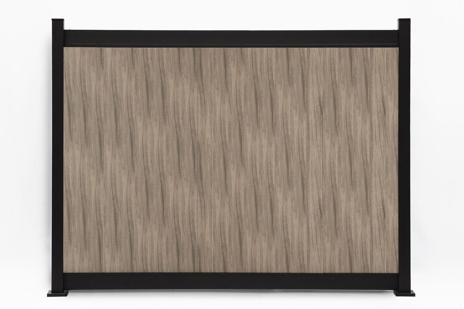 Panneau de clôture en aluminium Privacy vertical Noyer gris (WU-0201), format de 8 pi de largeur x 6 pi de hauteur