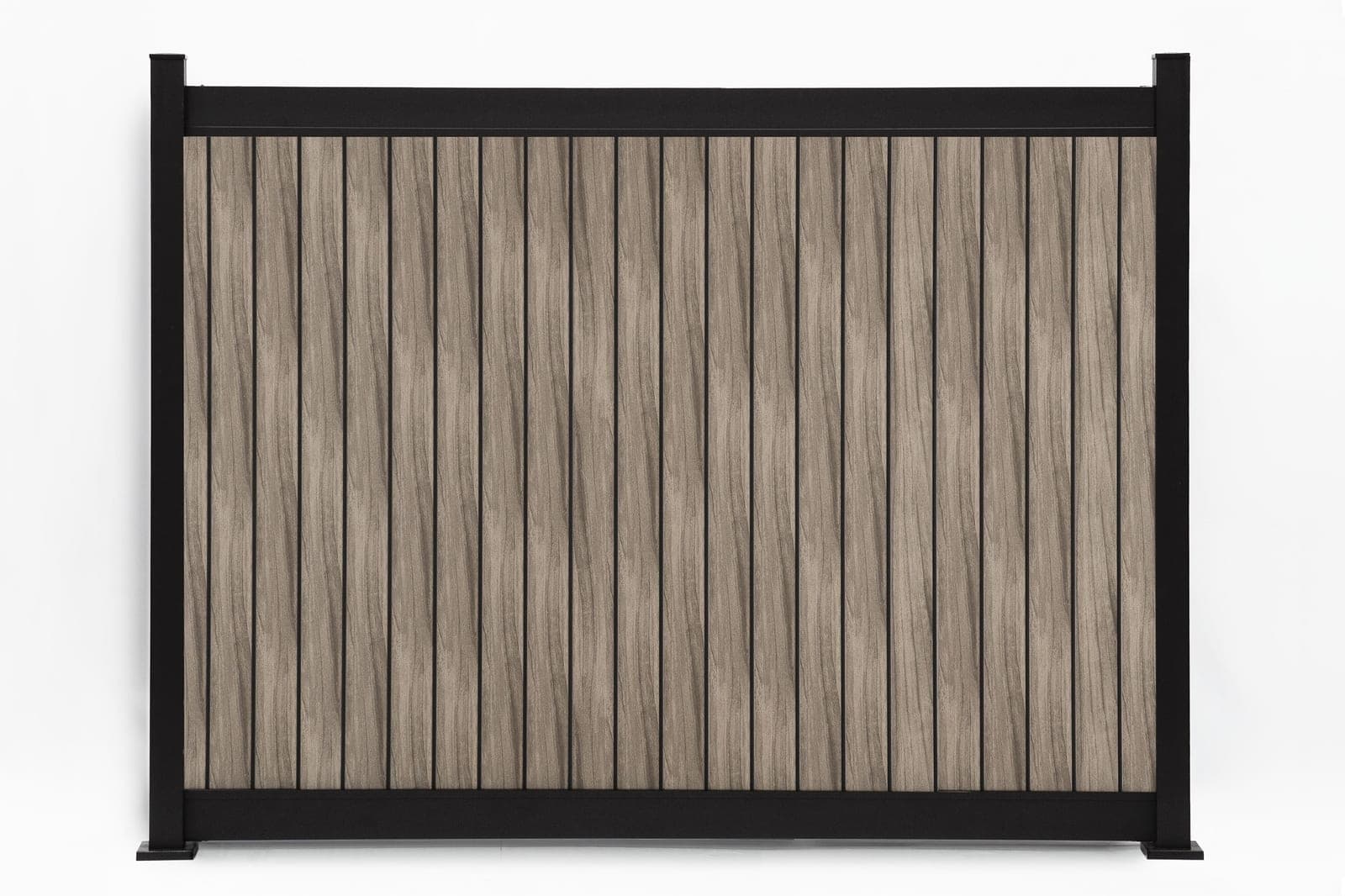 Panneau de clôture en aluminium Privacy Plus vertical en noyer gris (WU-0201), dimensions de 8 pi de large x 6 pi de haut