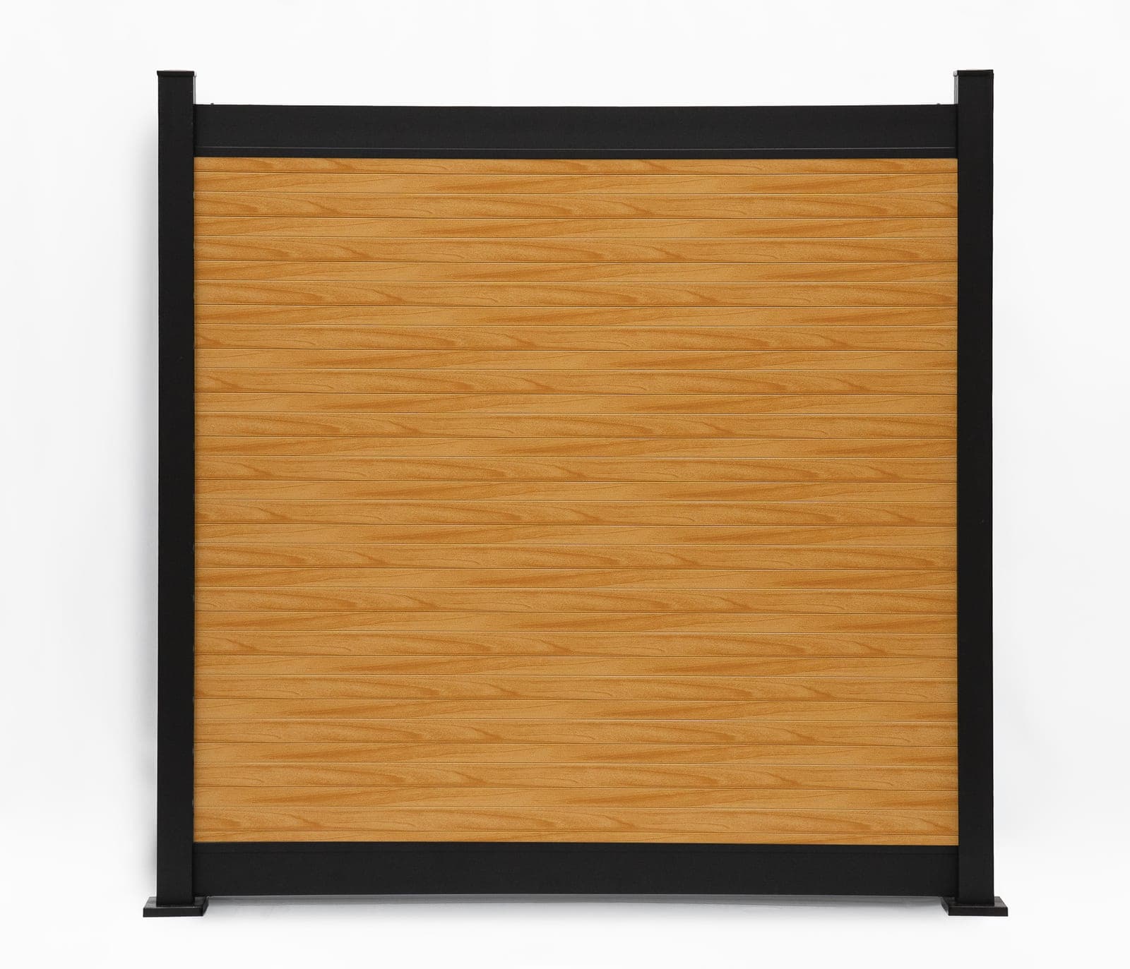 Panneau de clôture en aluminium Privacy horizontal Noyer naturel (WU-0384), vue arrière