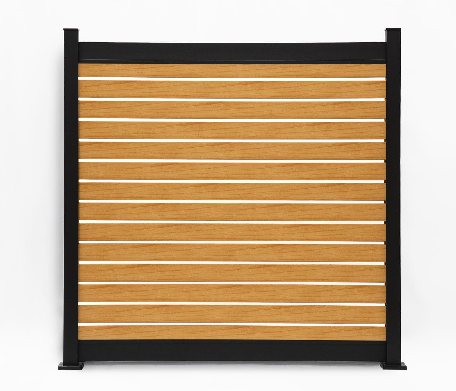 Panneau de clôture en aluminium Semi-Privacy horizontal Noyer naturel (WU-0384)