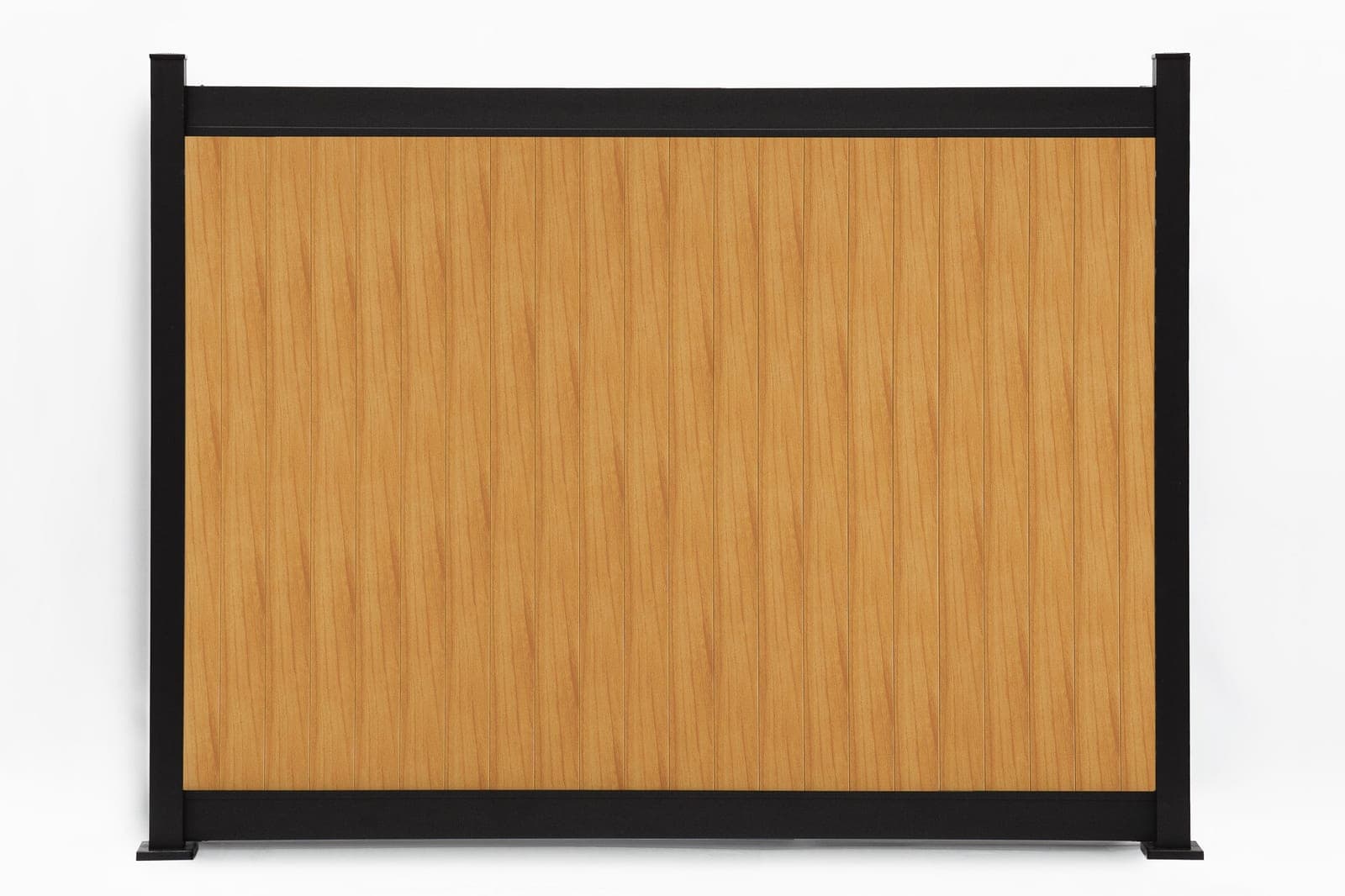 Panneau de clôture en aluminium Privacy vertical Noyer naturel (WU-0384), format de 8 pi de largeur x 6 pi de hauteur