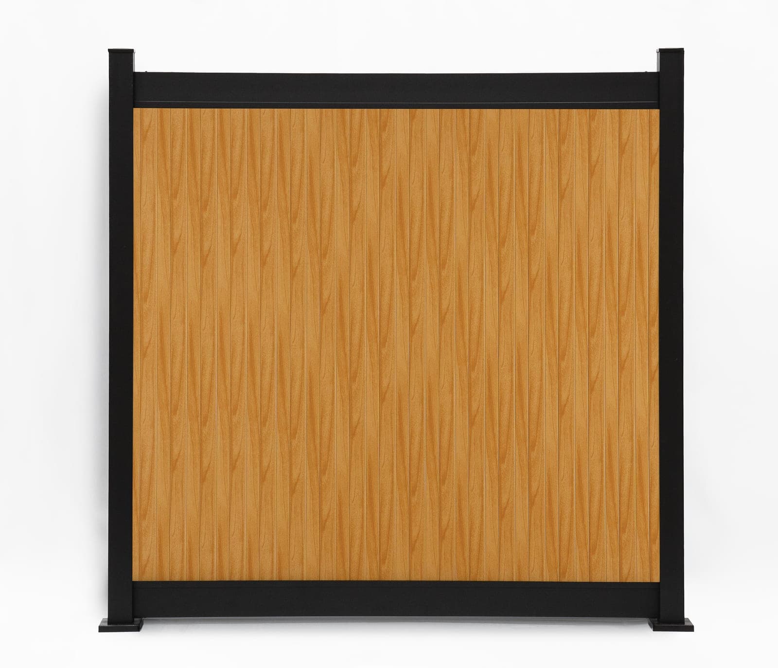 Panneau de clôture en aluminium Privacy vertical Noyer naturel (WU-0384), vue arrière