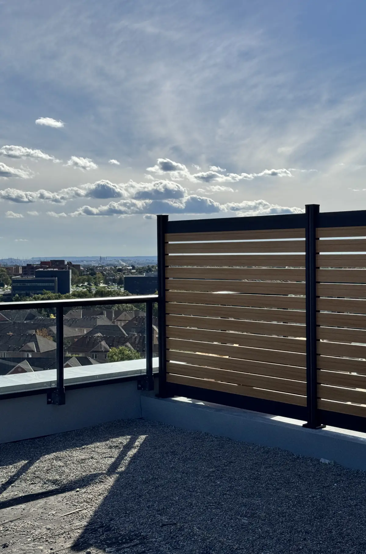 Semi privacy wood grain fence