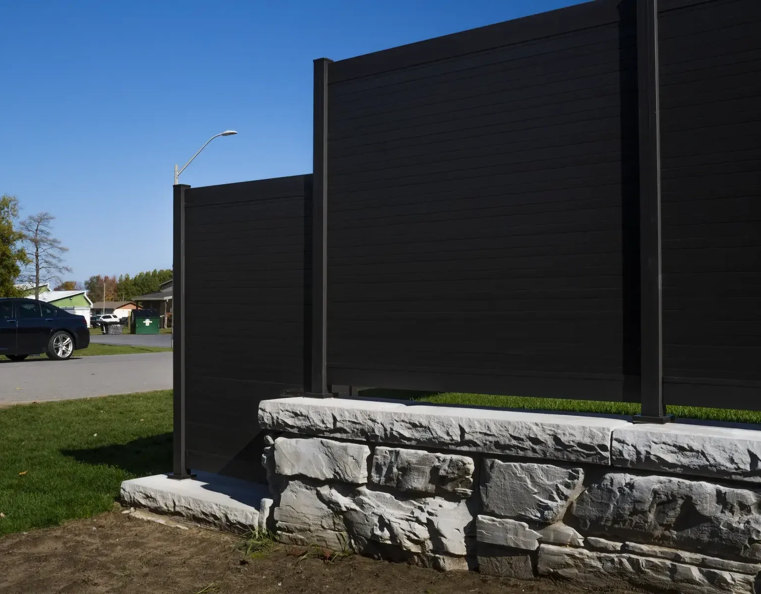 black aluminum fence