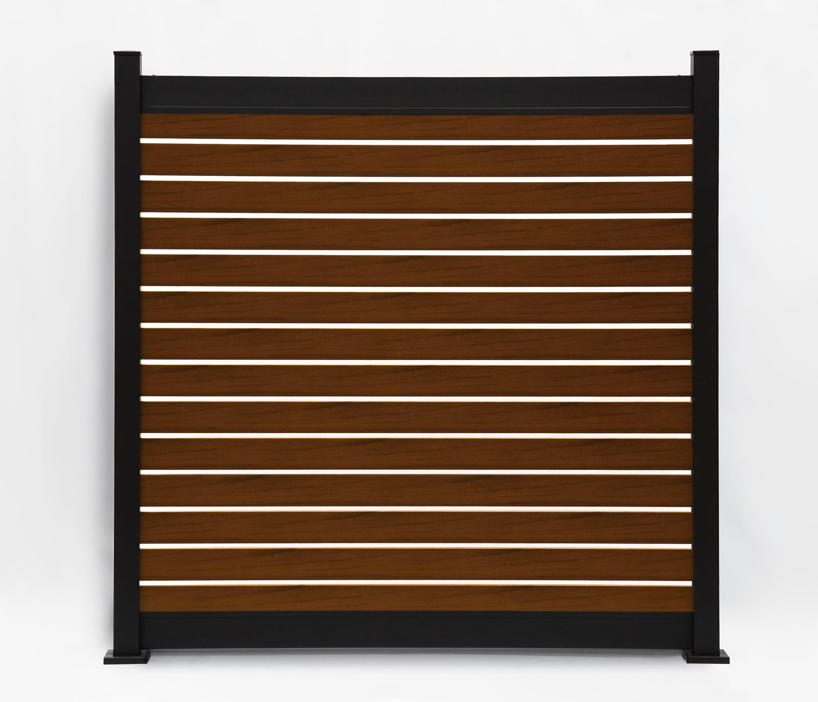 Semi privacy aluminum fence with wood grain look